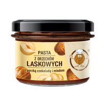 Pasta z orzechów laskowych z gorzką czekoladą i miodem