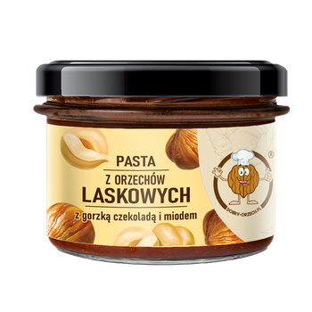 Pasta z orzechów laskowych z gorzką czekoladą i miodem