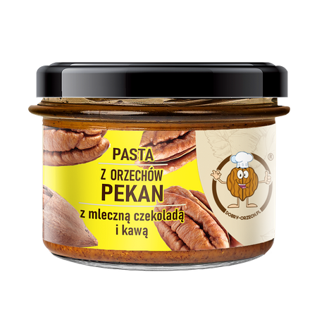 Pecan nut paste with milk chocolate and coffee