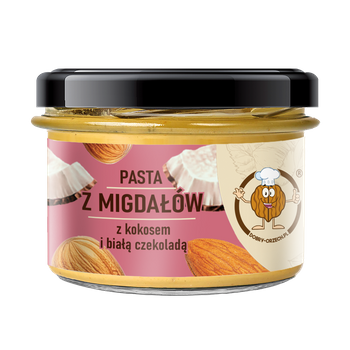 Pasta z migdałów z kokosem i białą czekoladą