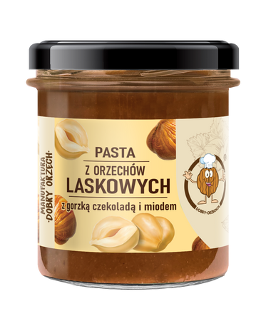 Pasta z orzechów laskowych z gorzką czekoladą i miodem