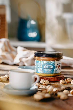 Pistazienpaste mit weißer Schokolade