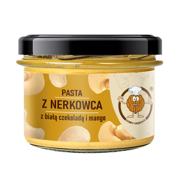 Pasta z orzechów nerkowca z białą czekoladą i mango